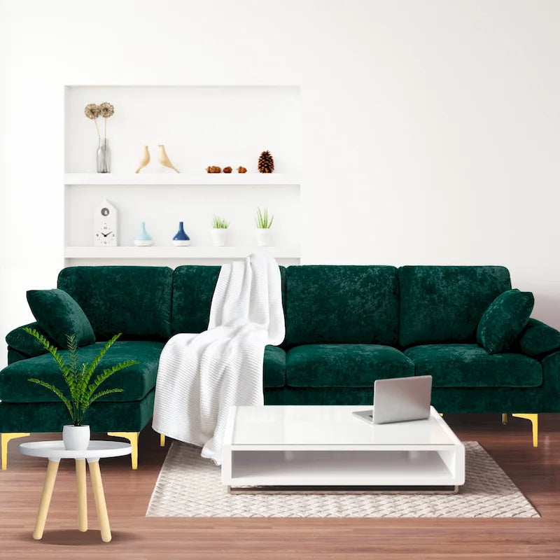 115 Canapé d'angle avec pouf