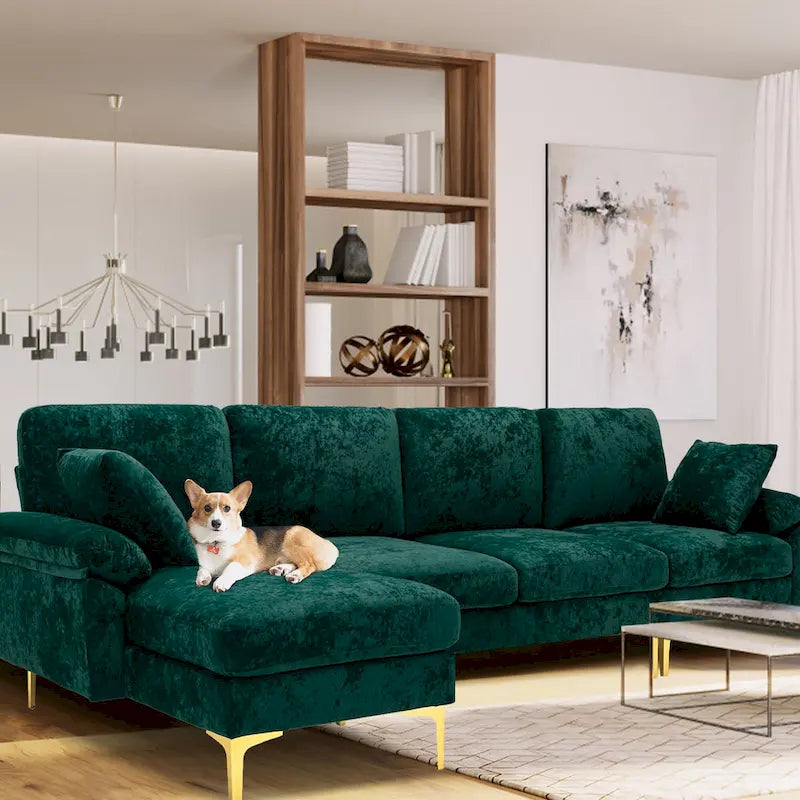 115 Canapé d'angle avec pouf