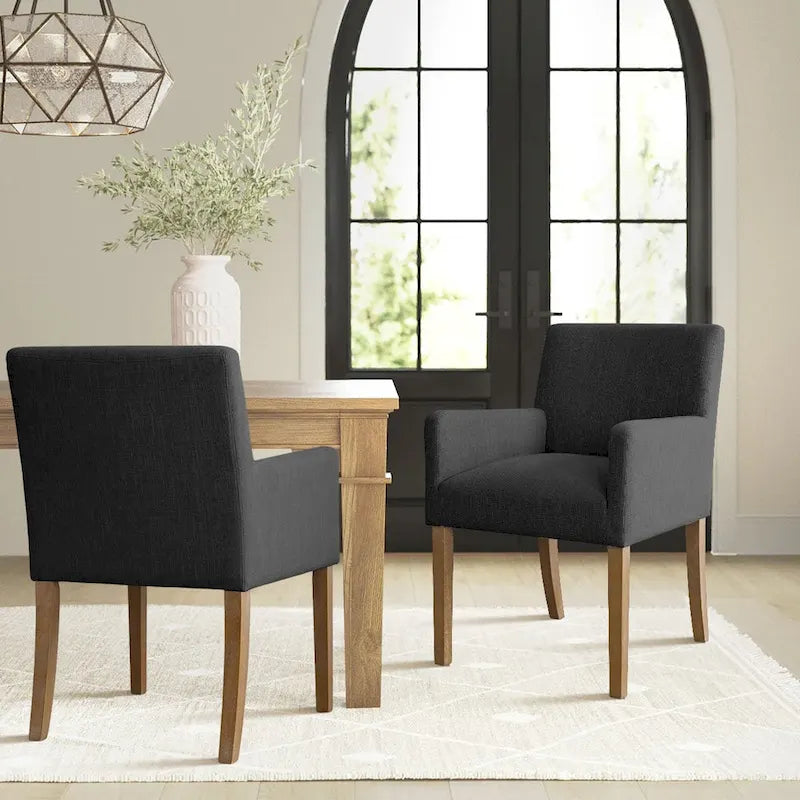Fauteuil rembourré en lin (lot de 2)