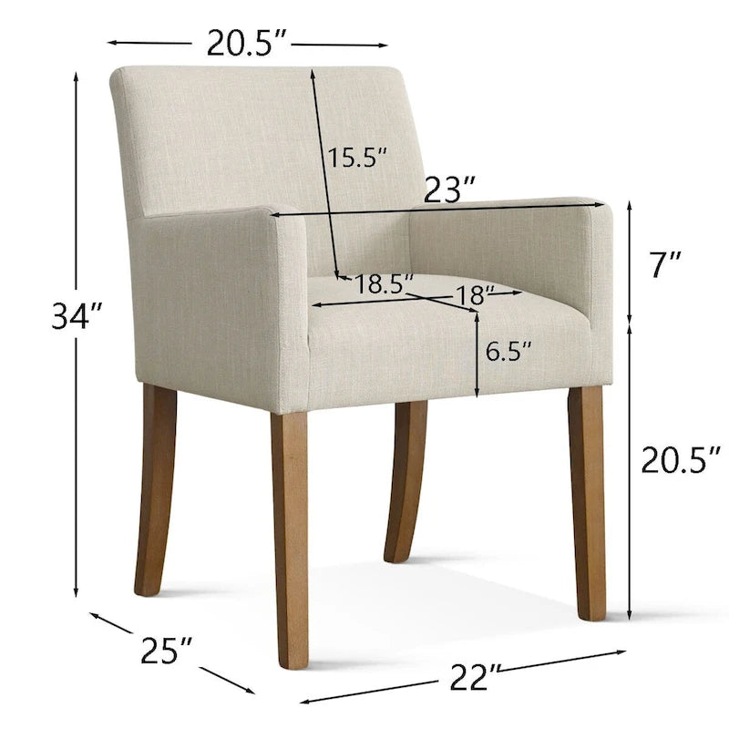 Fauteuil rembourré en lin (lot de 2)