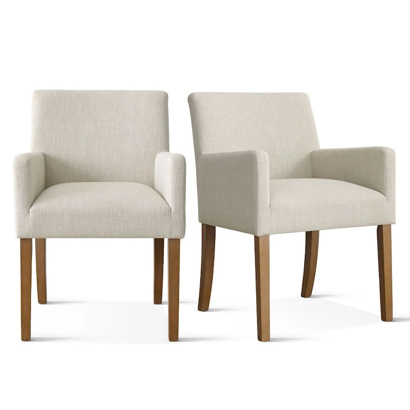 Fauteuil rembourré en lin (lot de 2)