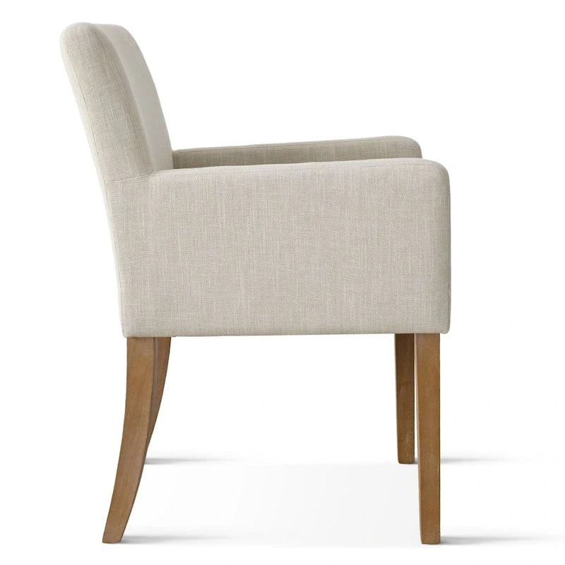 Fauteuil rembourré en lin (lot de 2)