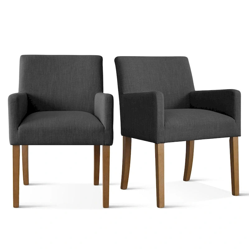 Fauteuil rembourré en lin (lot de 2)