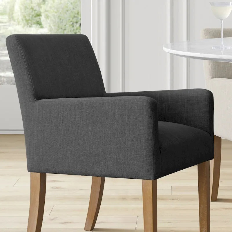 Fauteuil rembourré en lin (lot de 2)