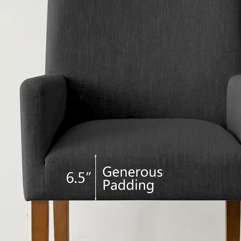 Fauteuil rembourré en lin (lot de 2)