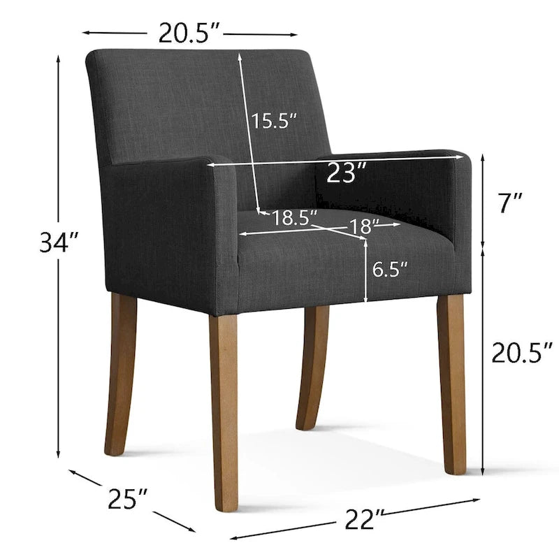 Fauteuil rembourré en lin (lot de 2)