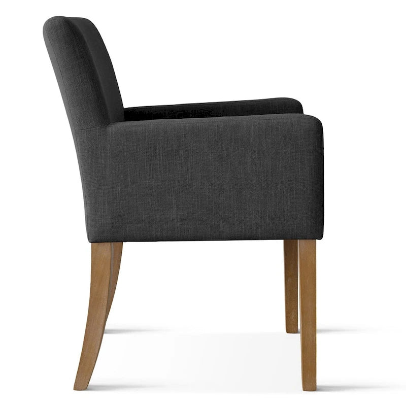 Fauteuil rembourré en lin (lot de 2)