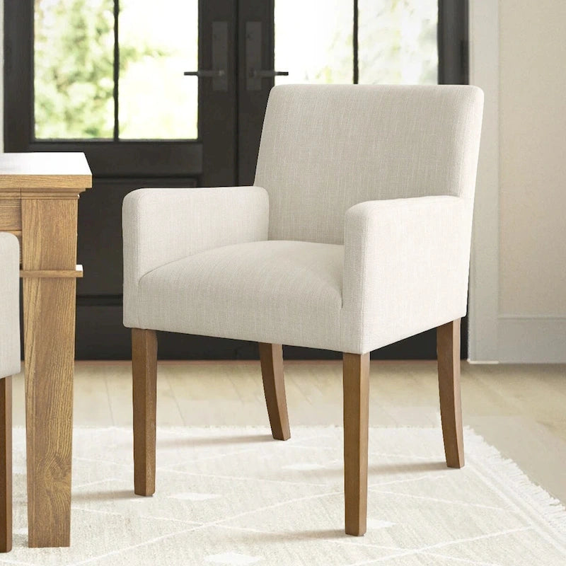 Fauteuil rembourré en lin (lot de 2)