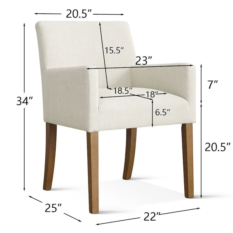 Fauteuil rembourré en lin (lot de 2)