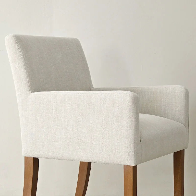 Fauteuil rembourré en lin (lot de 2)