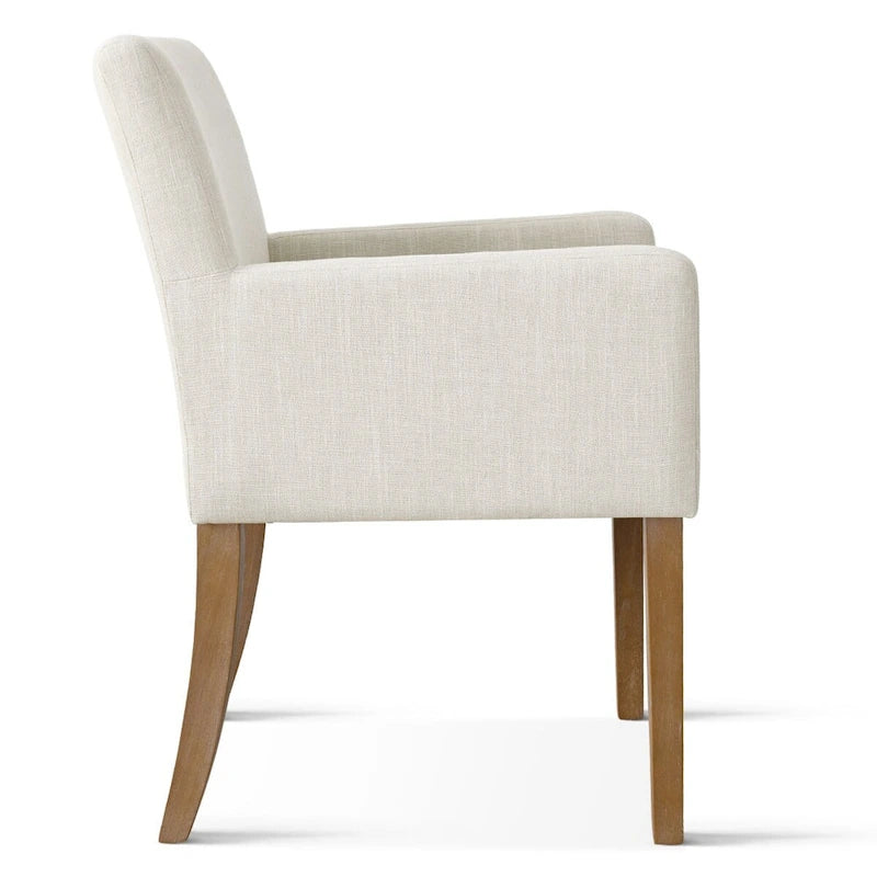 Fauteuil rembourré en lin (lot de 2)