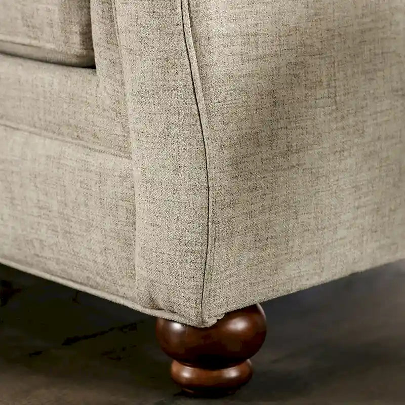 Ensemble de canapé deux places en tissu beige, style moderne et transitionnel