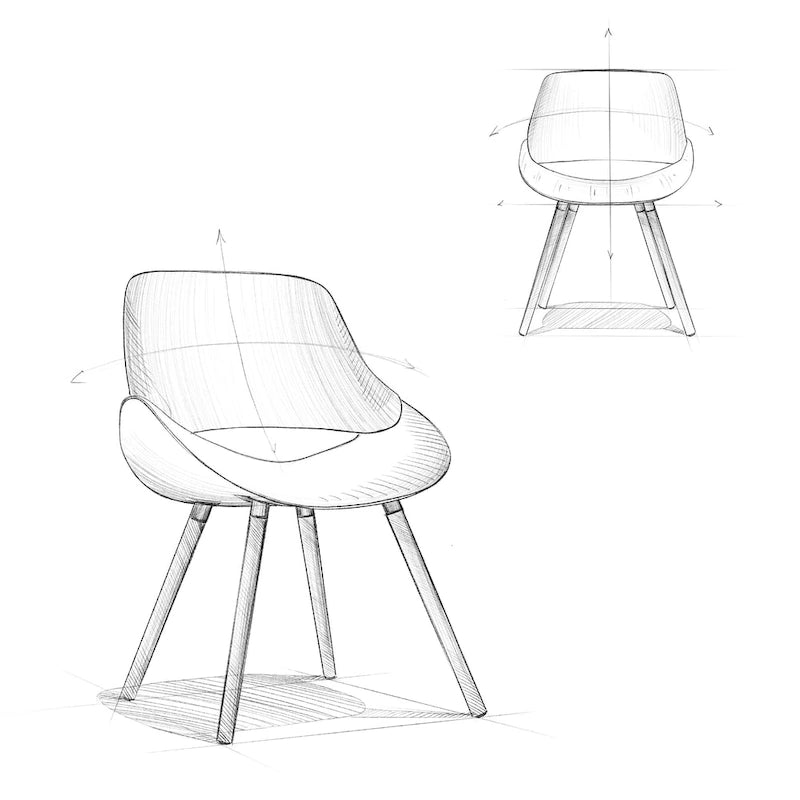 Cette chaise de salle à manger en similicuir courbé crème — 57,9 cm (P) x 53,1 cm (L) x 78,5 cm (H)