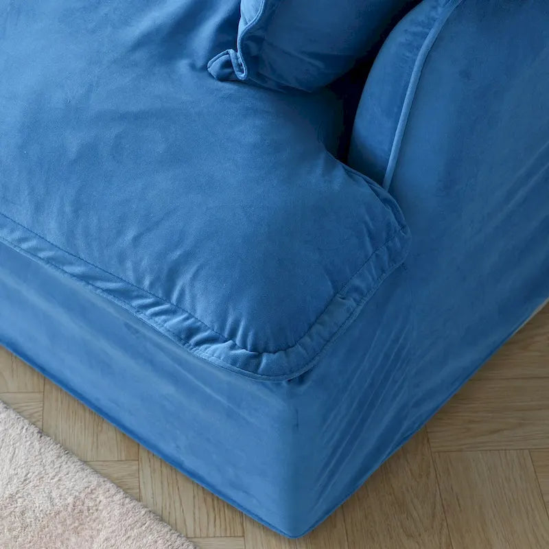 Canapé d'angle modulable en velours en U