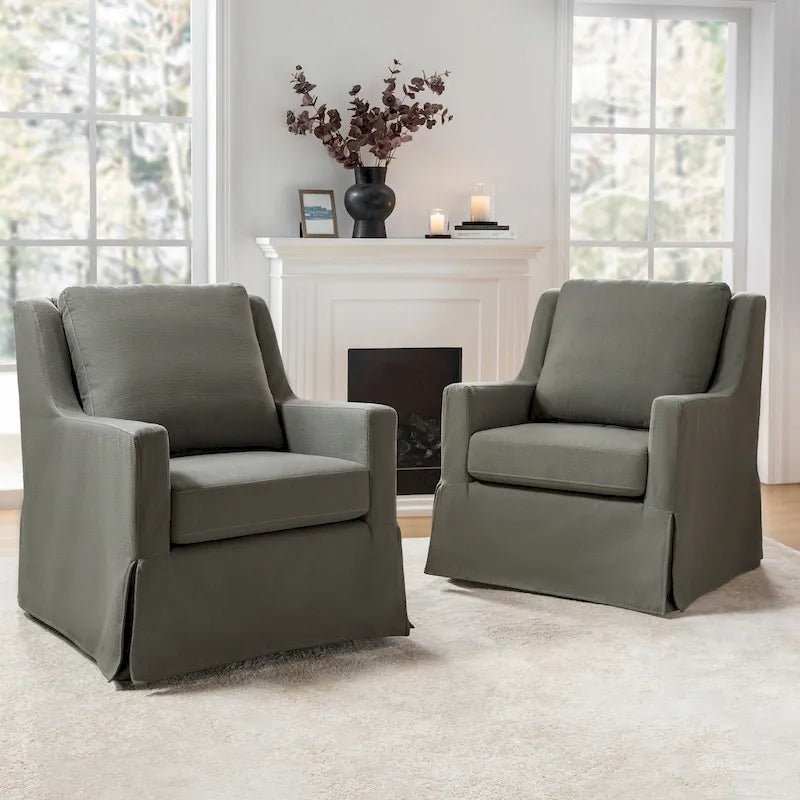 Ensemble de 2 chaises (fauteuil à bascule et chaise pivotante) de style ferme et détachables.