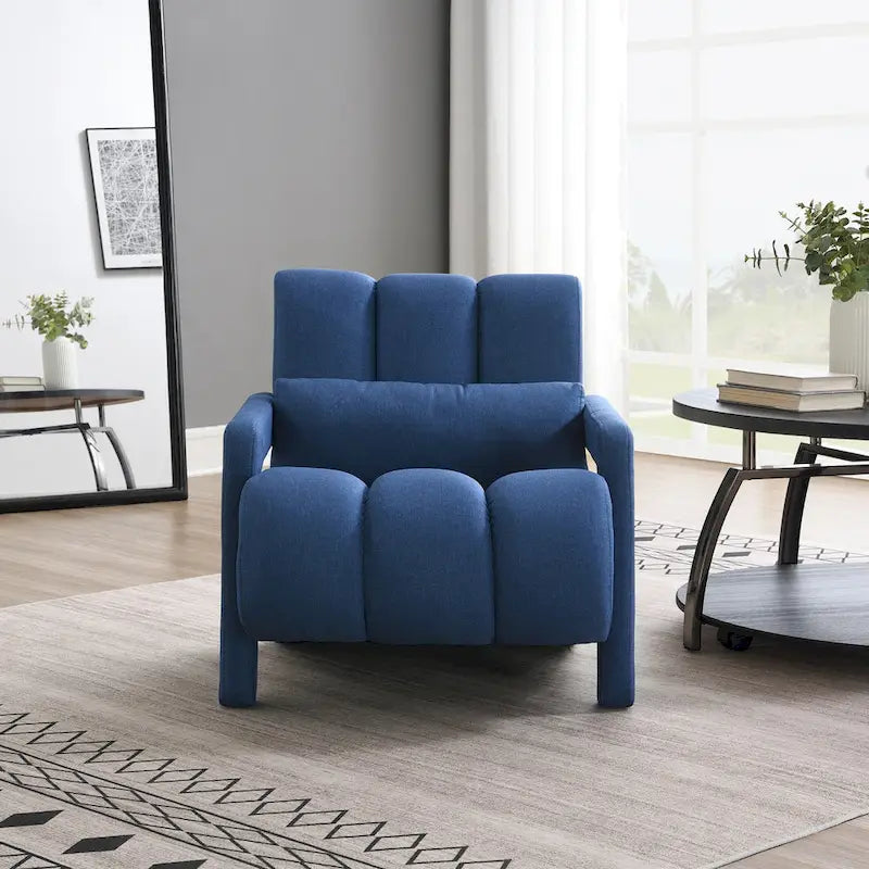 Fauteuil d'appoint moderne rembourré en lin avec 1 oreiller, lot de 1