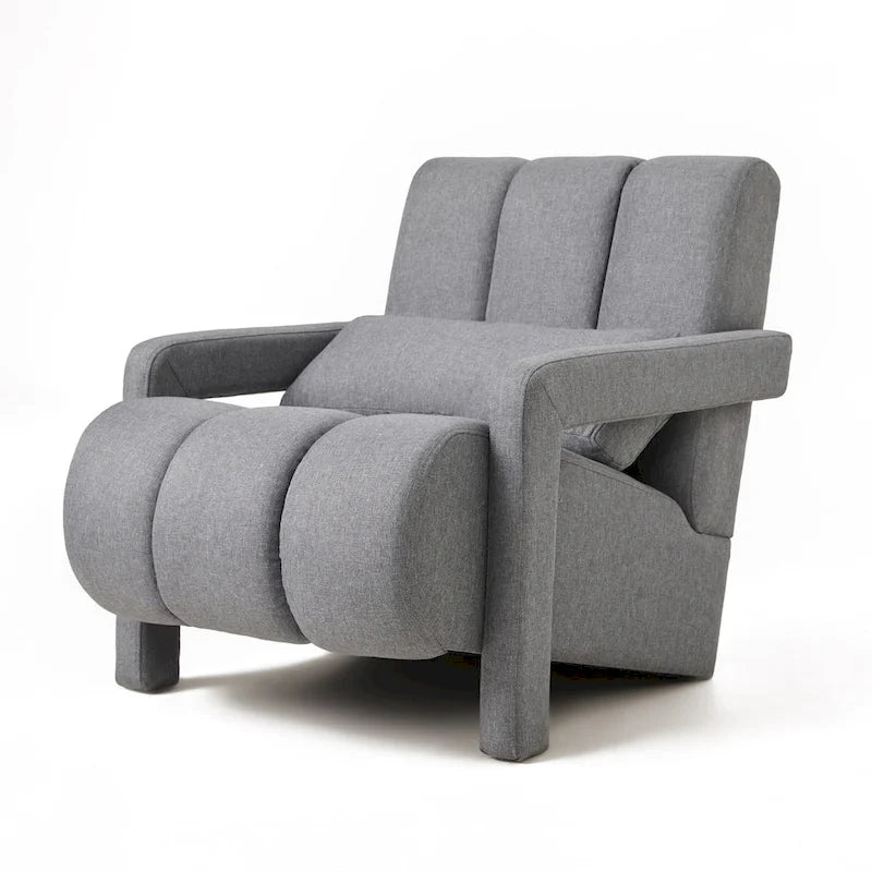 Fauteuil d'appoint moderne rembourré en lin avec 1 oreiller, lot de 1
