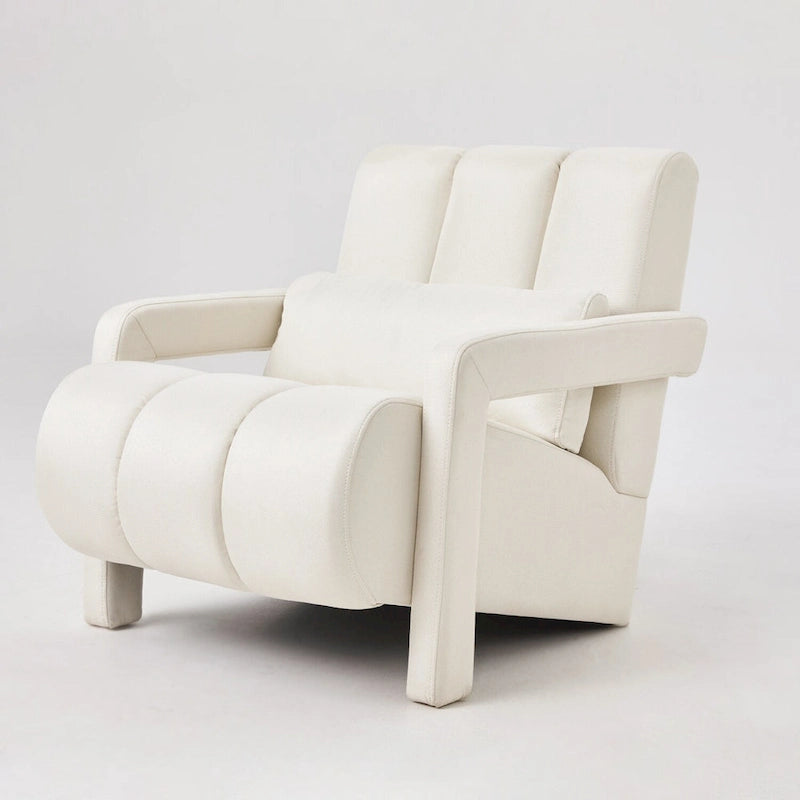 Fauteuil d'appoint moderne rembourré en lin avec 1 oreiller, lot de 1