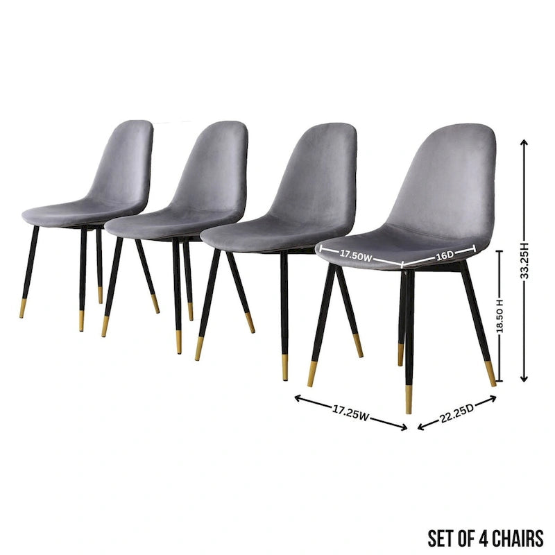 Quatre chaises de salle à manger élégantes
